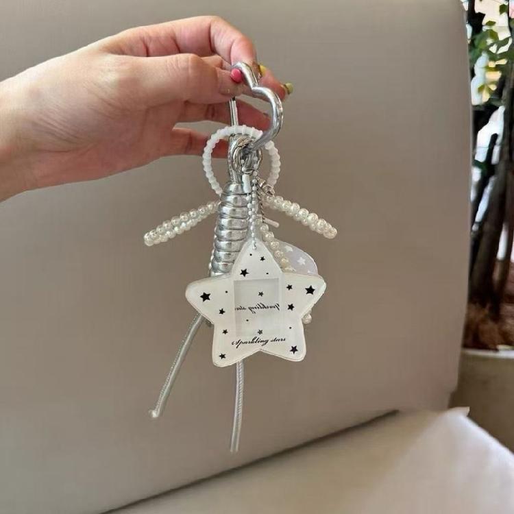 Adorable Bows Wing Key Chain For Girls And Teens Featuring Chic Star Shape And Smooth Texture Handbag Accessory