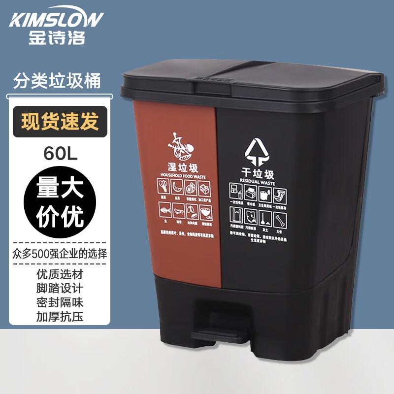 KSL290 Dual-Compartment Pedal Waste Bin 60L
