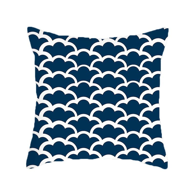 Geometric Simple Blue Print Pillow Case Office Sofa Cushion Cover Luxury Home Decor Cushion Cover