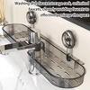 Suction Cup Washbasin Storage Rack for Bathroom Toilet Mirror Front, Faucet No-Drill Wall-Mounted Universal