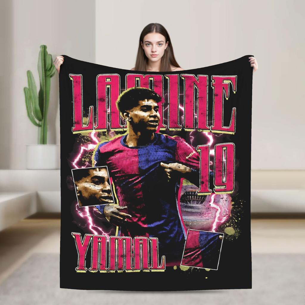Lamine YYamal Flannel Blanket Number Football Creative Throw Blankets for Home cm Quilt