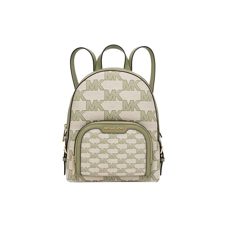 Michael Kors Gold Letter Logo Print Zip Cotton Backpack Women backpack 35S3G8TB2J-378 Basic Set BagDust Bag 20490₽