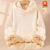Men's Winter Velvet Hooded Lambswool Hoodie - Korean Style, Thick & Warm