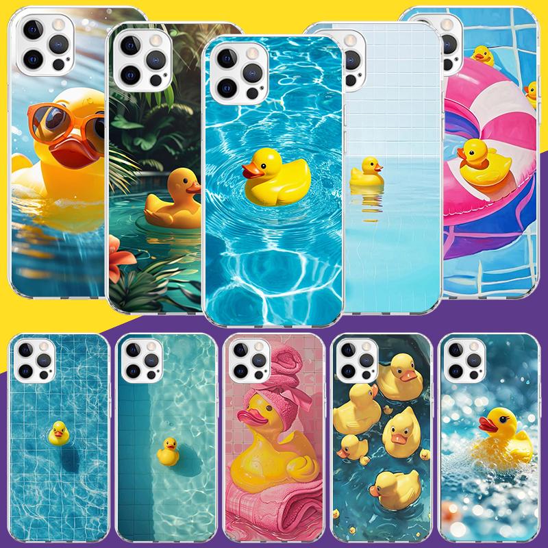 Rubber Ducks Swimming Pool Phone Case For iPhone 17 Air 16 15 Plus 11 14 Pro Max 13 Mini 12 7 8 + SE Pattern Art Customized Cove