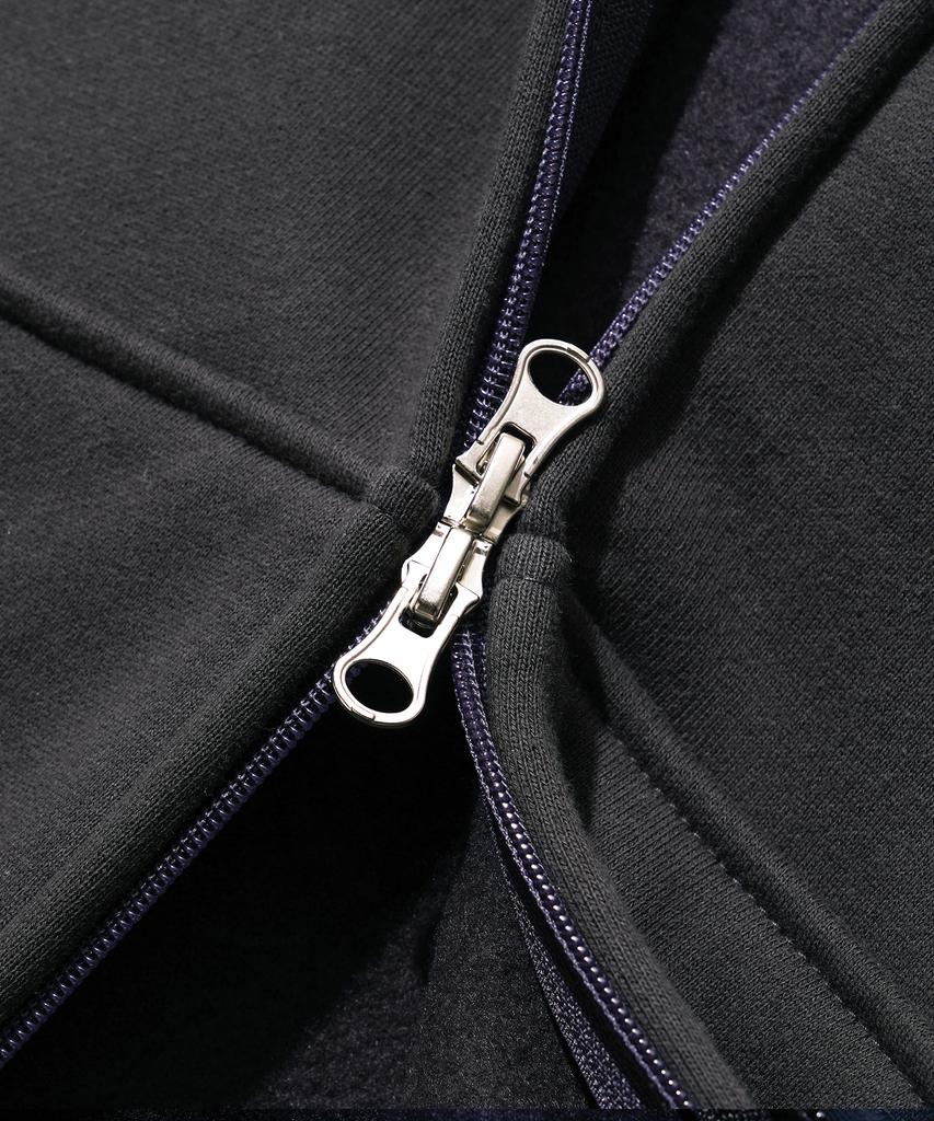 Jemut Pile Oversized Two-Way Zip-Up Hoodie (6 Types) Deep Gray Kjhd2407