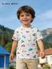 Summer '26 Car Print Boys' Cotton T-shirt - European/American Style Short-Sleeve for Toddlers & Small Kids