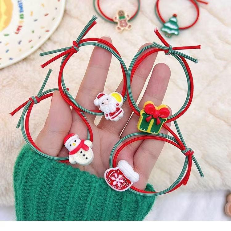 Festive Reindeer & Santa Hair Tie: Christmas Ponytail Rubber Band