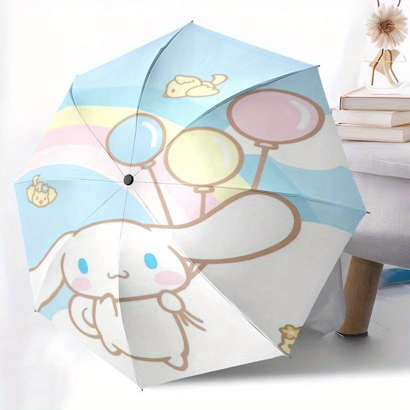 Rainbow Cinnamoroll Automatic Open/CloseUmbrella-CuteUmbrella with Cute Design, Portable 3-Fold Compact Umbrella for Men & Women, Valentine's Day Moth
