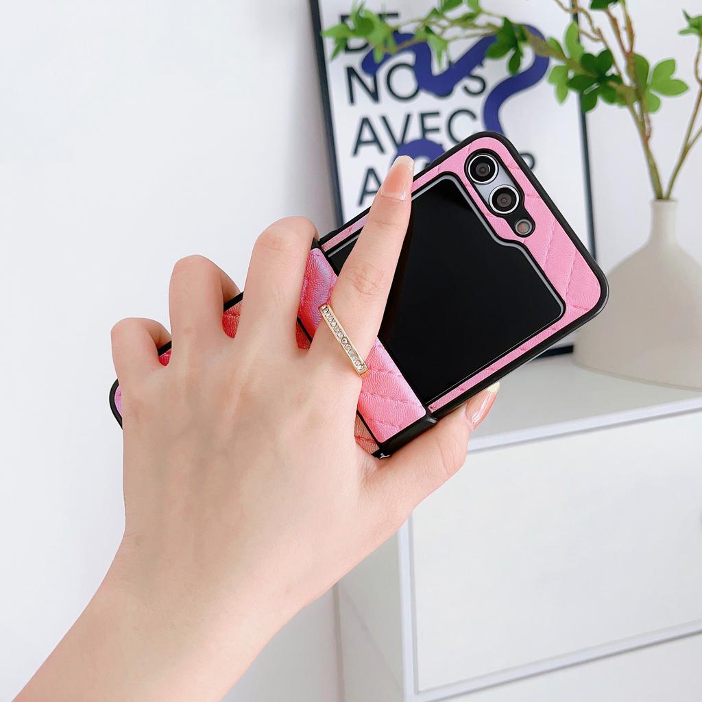 Suitable for Samsung Z Flip5 mobile phone case P50 Pocket diamond braided ring anti-drop case n2 flip