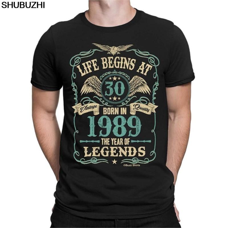Life Begins At 30 Mens TShirt Born In 1989 Year of Legends 30Th Birthday Gift New Summer Hip Hop Rock Men T Shirts