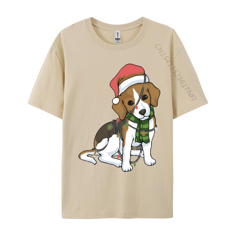 Beagle Christmas Tree Decoration Funny Tshirt Unisex T Shirts Gifts Print Tshirts Casual Plus Size Tops Tee