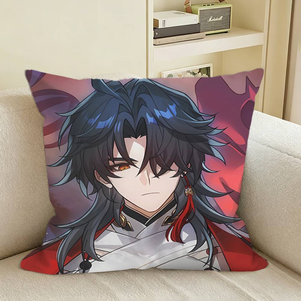 Game HSR Mortenax BBlade Square Sofa Pillow Cover Solid Color Living Room Home Decor Cushion Case
