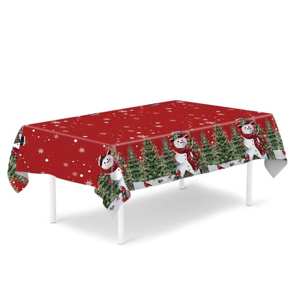 Plastic Table Cover Disposable Party Tablecloths Retro Christmas Tablecloth  Christmas Decoration