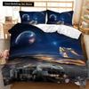 Housse de Couette Univers Ensemble de Literie Espace Extérieur Galaxie Twin Polyester Housse de Couette Système Solaire Planètes Univers Queen King Size