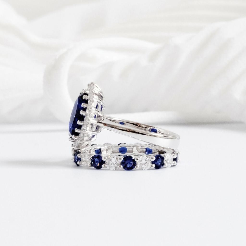 Sapphire Ring, Niche Ladies Ring Internet Celebrity Jewelry AVE