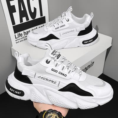 Schoenen heren nieuw populair zomer mesh ademend heren sport en vrije tijd dikke zool hoogteverhogend trendy papa schoenen