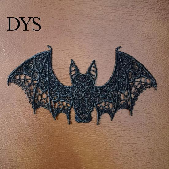Strapazierfähige Stoffaufnäher 2 Stück Halloween Fledermaus Stickerei Aufnäher, Spitze Gotisches Flügel Design Aufnäher für Jacken und Taschen DIY Kleidung Abzeichen, Rucksäcke