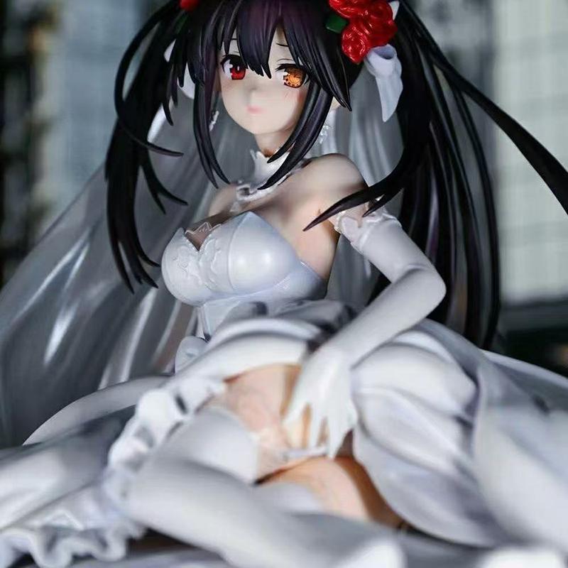 Date A Live Flower Wedding Series Anime Peripheral Decoration Wedding Dress Tokisaki Kurumi Beautiful Girl Gk Action Figure