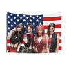 Aespa Giselle Lockiges Haar Amerikanische Flagge Bedruckter Wandteppich | Kpop Konzert Banner, Wanddekoration für Schlafzimmer & Party