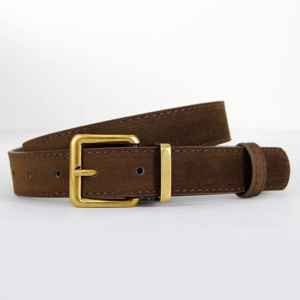 Damen Retro Wildleder Gürtel - Dornschließe für Anzüge und Jeans