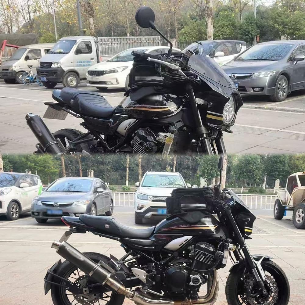 XINMOZR For Z900RS Z900 RS 2018-2024 Front Fairing Pig Head Hood Front Headlight Lampshade Deflector (Black and Yellow)