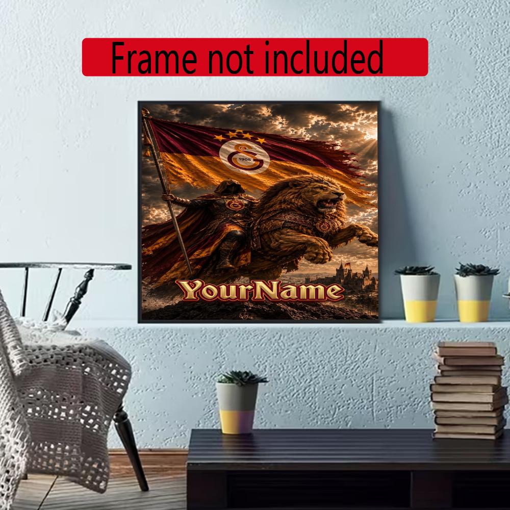 Galatasaray Personalized Name Round Diamond Painting Kit Diamond Embroidery Painting Rhinestones Mosaic Frameless Handwork Decoration Arts