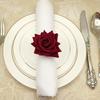 6Pcs Red Rose Shape Ring Wedding Towel Buckle Napkin Party Hotel Table Decor