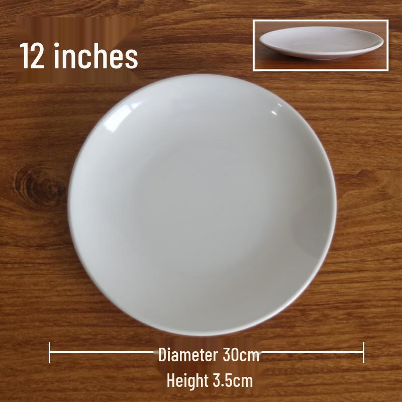 White Melamine Commercial Round Serving Plates