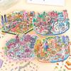 Visual Stacking DIY Landscape Sticker Book PET 3D Pocket Cabin Scene Stickers  Kids