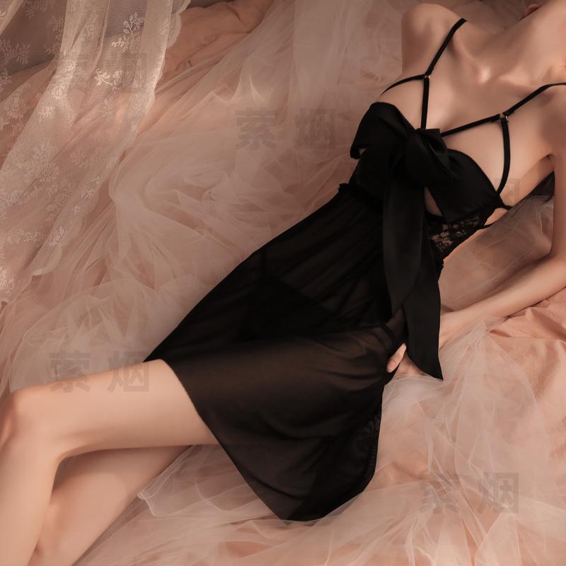 Sex underwear women's sexy large size lace backless uniform new temptation bow passion suit