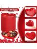 1/5/10/20pcs Plastic Heart Shaped Dinner Plate Set - Red And Pink Heart Themed Fruit Snacks Plate,Suitable For All Parties