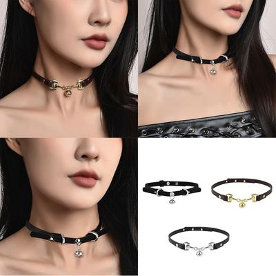 Unique Double Bell Charm Choker Necklace Portable for Parties Supplies Festivals And Everyday Fashion Statements