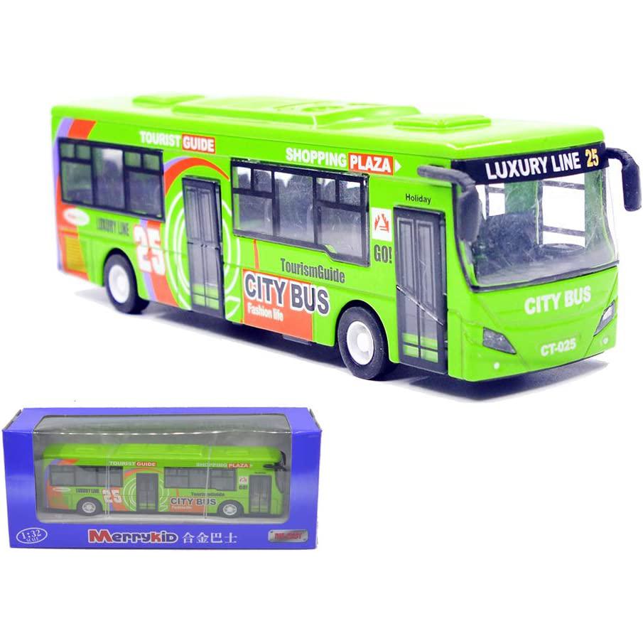 1/32 Scale City Double Decker Bus Toy Die Cast Pull Back Vehicles Mini Bus Model Car Toys Lights and Music