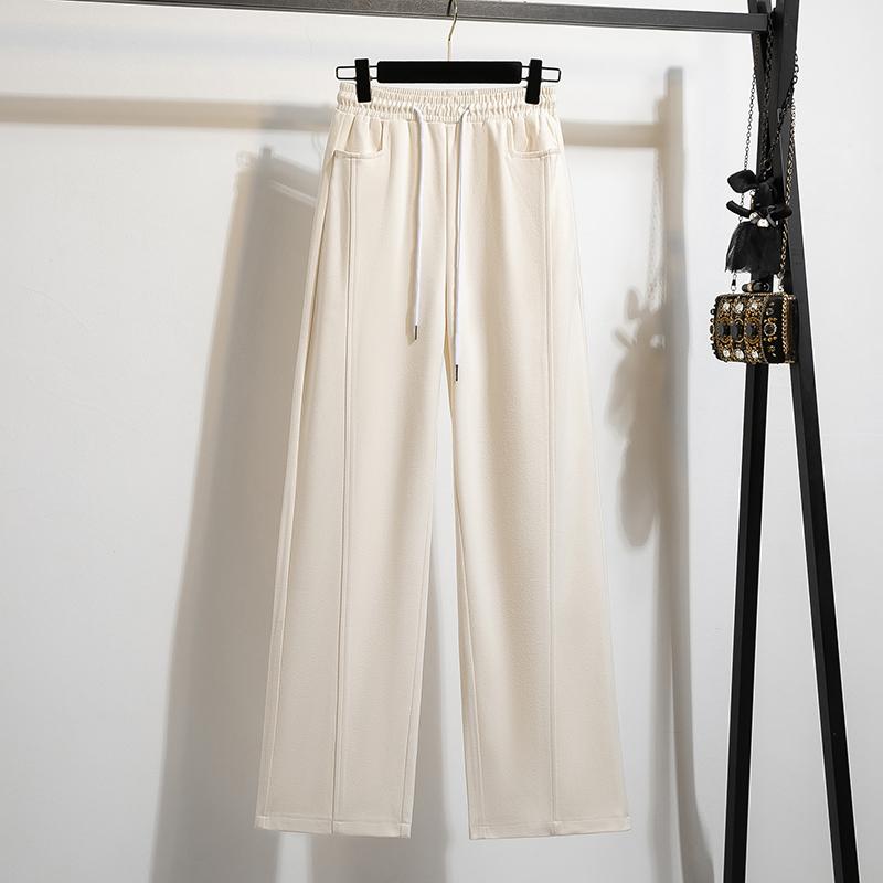 DIMANAF 2025 Autumn Winter Women Plus Size Pants New Casual Lady Long Pants Oversized Loose Bottoms Solid