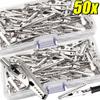 1-50pcs Silver Crocodile Test Clip Metal Alligator Clips Connectors Electric Test Pins Supplies Cable Lead Screw Fixing Tools