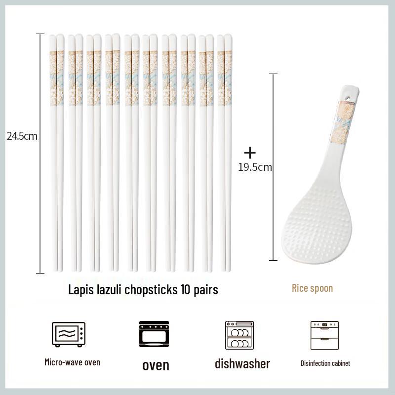 Jingdezhen Ceramic Chopsticks Set with Rice Spoon