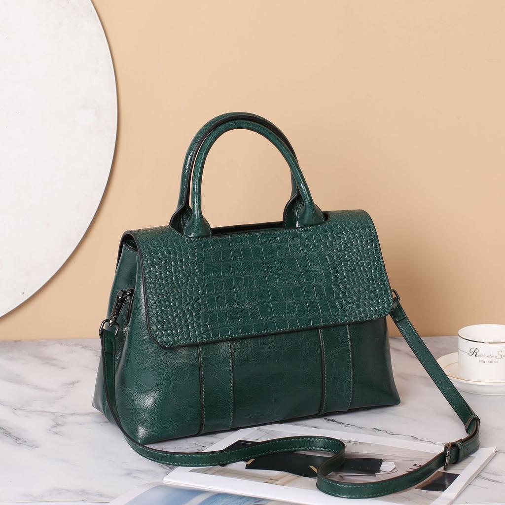 Fashionable Large Capacity and Quality Women's Handbag Versatile Crocodile Pattern Crossbody Bag