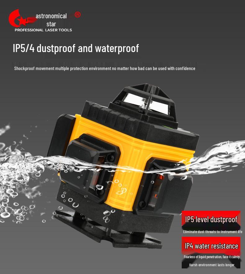 12-Line High-Precision Green Laser Level with Line Casting and Infrared Leveling