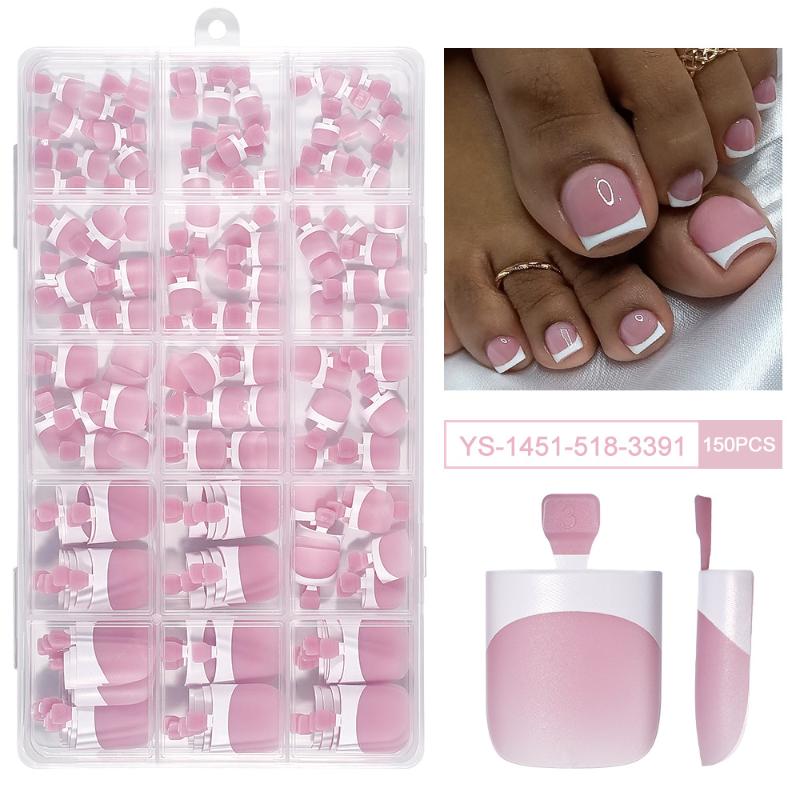 Matte Square 150PCS Toe Nail Tips for Durable and Stylish DIY Pedicures