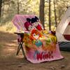 1pc W-Winx Club Theme Blanket - Digital Print, Polyester, Cozy for All Seasons, Perfect for Outdoor, and Travel