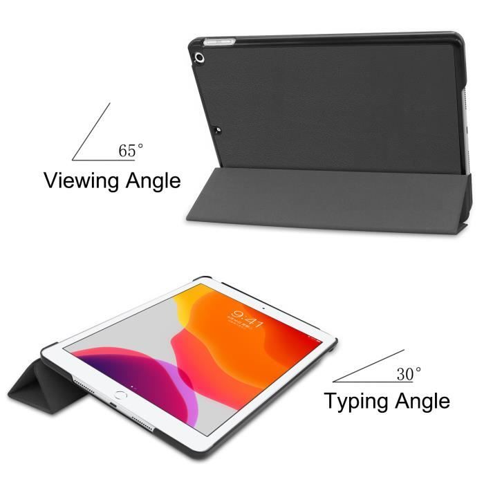 Hülle iPad 10.2 - Apple - Hülle Etui Dünn Leicht - PU Leder - Ständer Auto Wake/Sleep - Schwarz