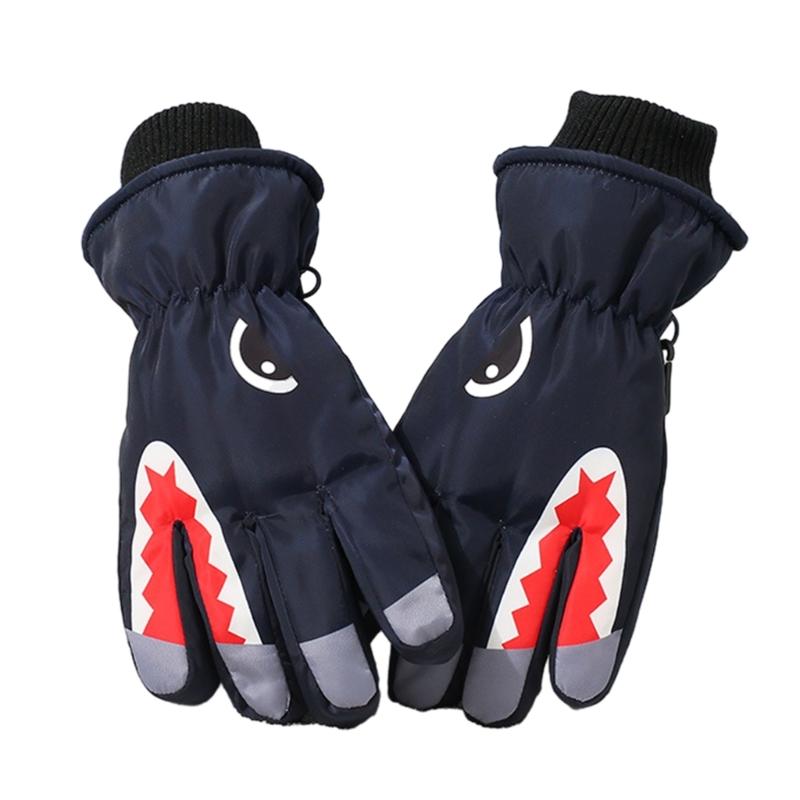 Winter Children Waterproof Windproof Gloves Cartoon Snow Sports Skiing Snowboard Cold Weather Road Cycling Necessaries