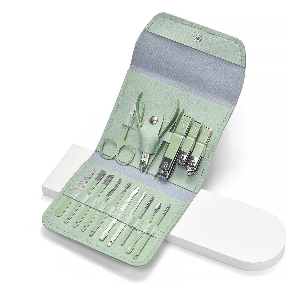 

Набор кусачек для ногтей 16 шт./набор Инструменты для ухода за ногтями Набор для груминга с дорожным футляром Идеально подходит для дома Включает пилку для ногтей Пушер для удаления омертвевшей кожи