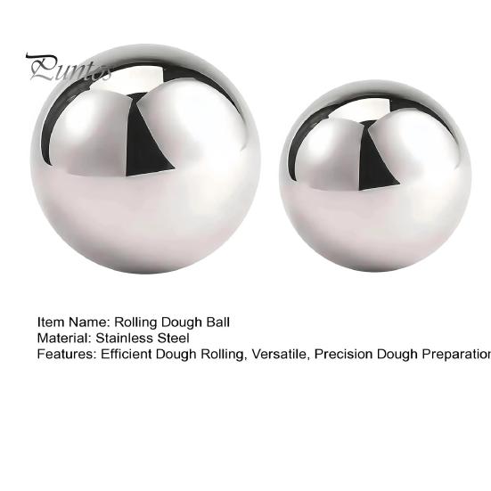 1/2Pcs Rolling Dough Ball Easy Grip Circular Rolling Ball Stainless Steel Dough Rolling Tool for Baking Pizza Pastry Fondant Dumpling
