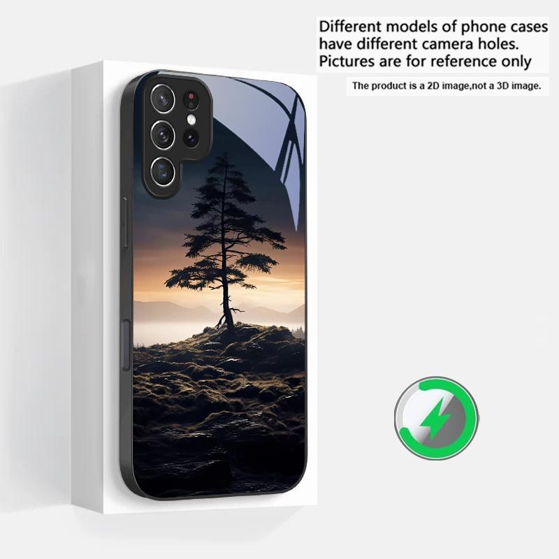 Small Pebble Flowers Suitable For Samsung Galaxy S25 Ultra S20 FE S21 S22+ S23 Plus S24 S26 Edge Magnetism Glass Phone Casee