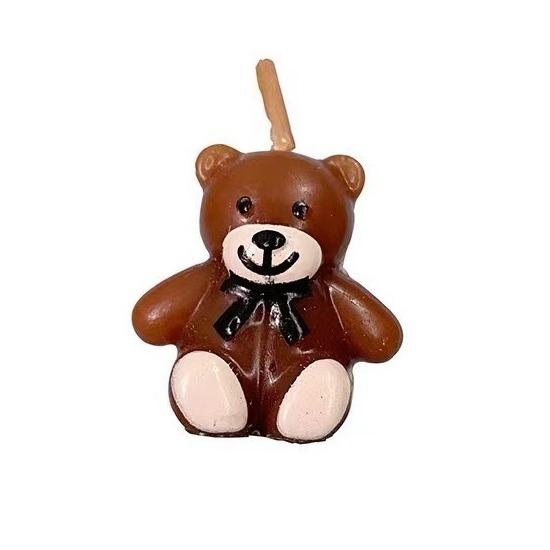 

Торт-свеча в виде медведя, вставляемые украшения для десертного стола, без пищевого соевого воска, украшение для вечеринки по случаю дня рождения