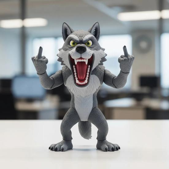 Angry Animal Figurine Resin Flip The Bird Animal Ornament Desktop Middle Finger Animal Statue for Home Office Desk Shelf Decor