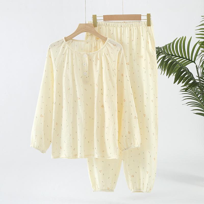 Pajamas Women's Pure Cotton Spring Long-sleeved Trousers Autumn Round Neck Pullover Korean Version Women's New Loungewear