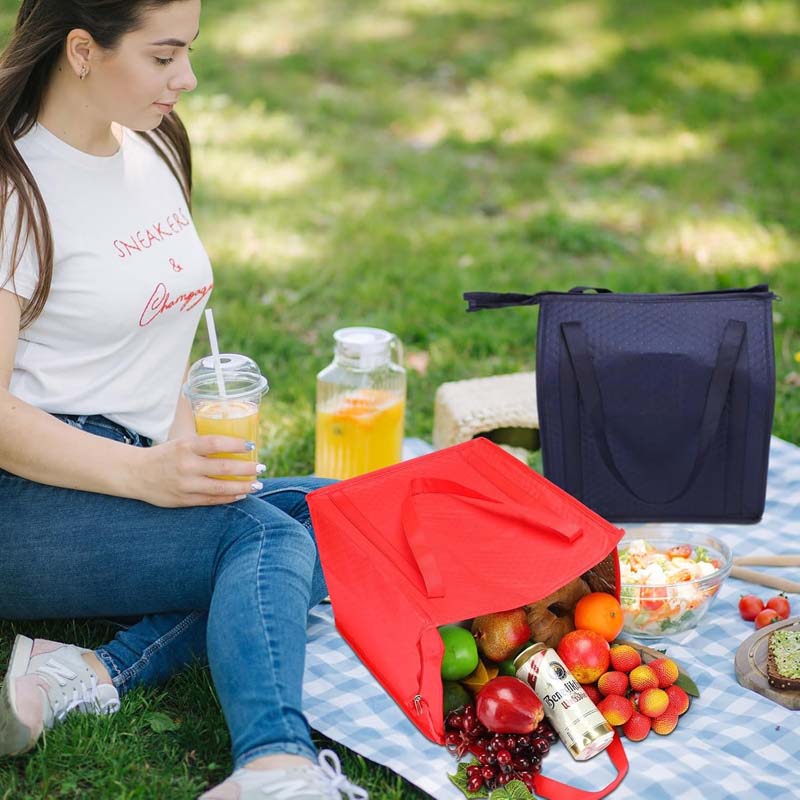 Große Wiederverwendbare Einkaufstasche Kühltasche Isoliert Lebensmittel Picknick Camping Faltbare Tasche