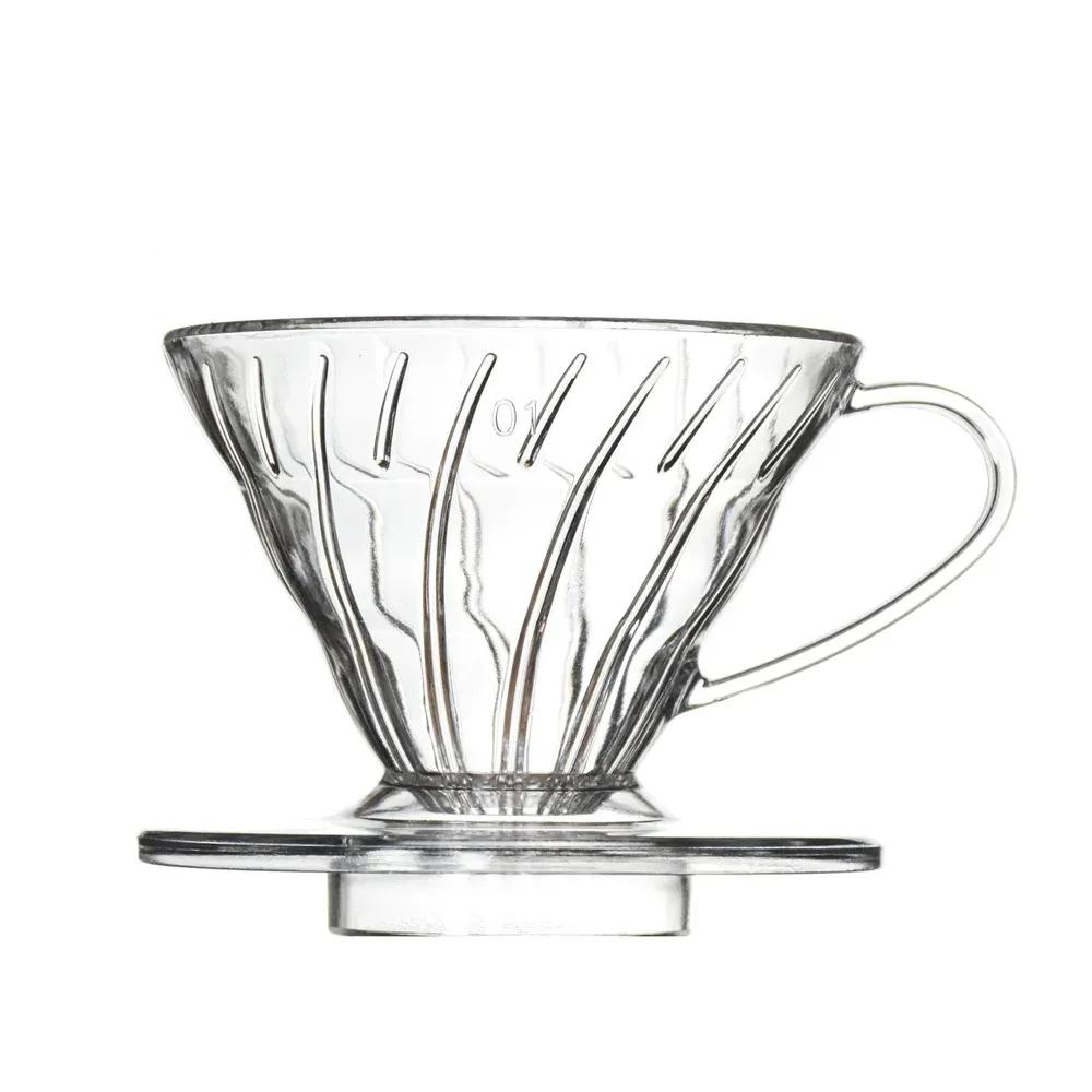 Coffee Dripper V60 Resin Coffee Filter for Pour Over Barista Coffee Brewing 1-4Cups